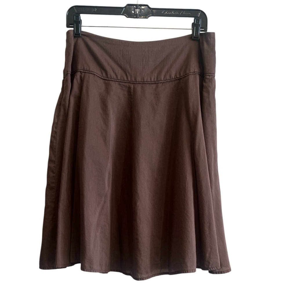 Cotton/Silk Blend White House Black Market Chocolate A-Line Skirt Size 10 New